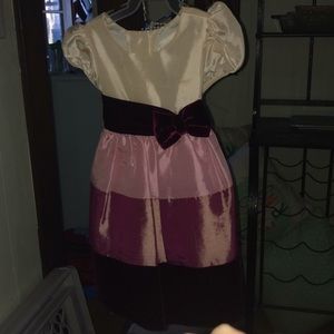 Rare Editions ivory & pink dress